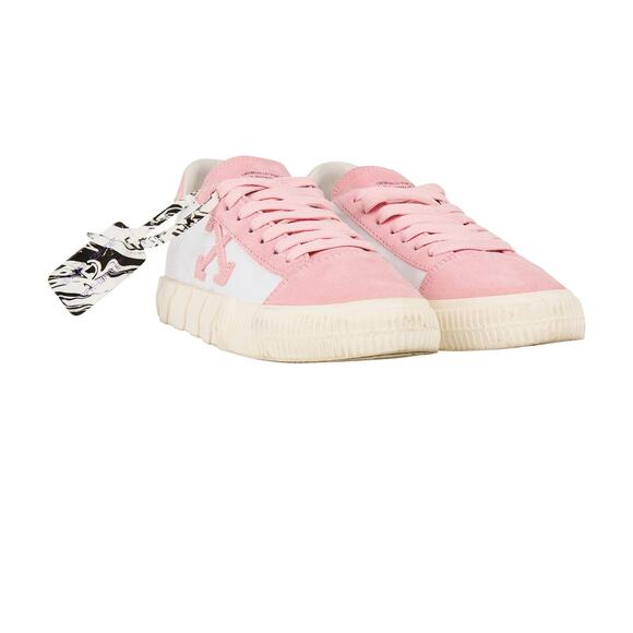 Off-White Vulcanized Canvas Suede Low-Top Sneakers - 10 - White Pink - Picture 3 of 5
